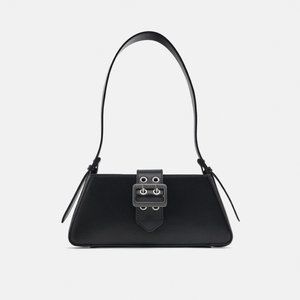 Zara Black Buckle Shoulder Bag
